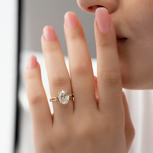 The Twig Set With A 4 Carat Oval Moissanite