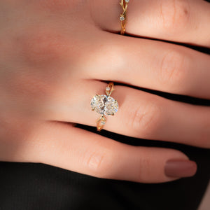 The Twig Set With A 4 Carat Oval Moissanite