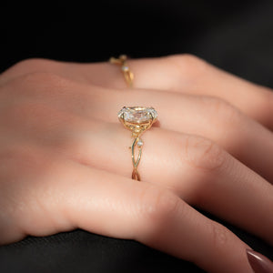 The Twig Set With A 4 Carat Oval Moissanite