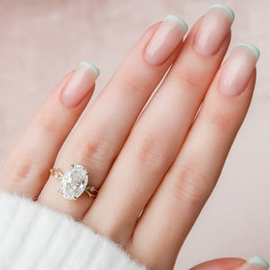The Twig Set With A 4 Carat Oval Moissanite