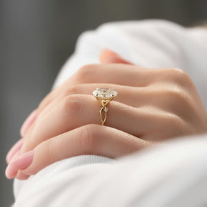 The Twig Set With A 4 Carat Oval Moissanite