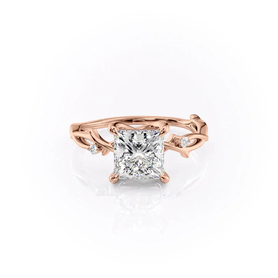 The Twig Set With A 2 Carat Princess Moissanite
