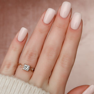 The Twig Set With A 1 Carat Princess Moissanite