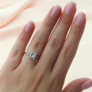 The Twig Set With A 4 Carat Princess Moissanite
