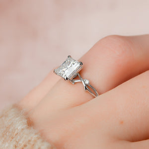 The Twig Set With A 4 Carat Princess Moissanite
