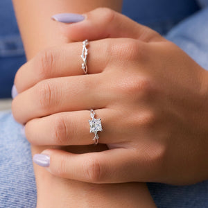 The Twig Set With A 4 Carat Princess Moissanite