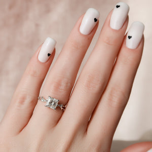 The Twig Set With A 4 Carat Princess Moissanite