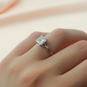 The Twig Set With A 4 Carat Princess Moissanite