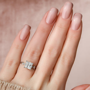 The Twig Set With A 4 Carat Princess Moissanite