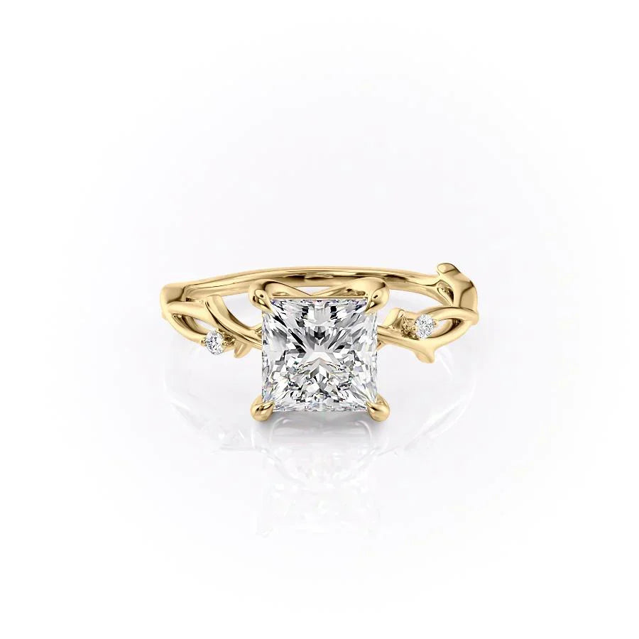 The Twig Set With A 1 Carat Princess Moissanite