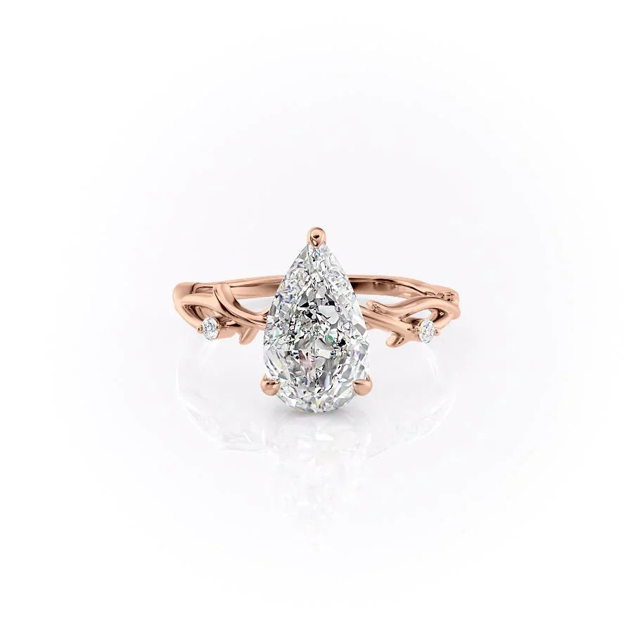 The Twig Set With A 2 Carat Pear Moissanite