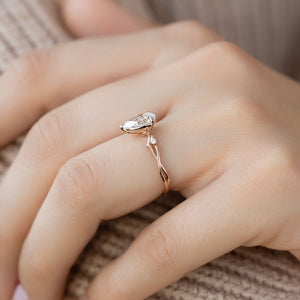 The Twig Set With A 2 Carat Pear Lab Diamond