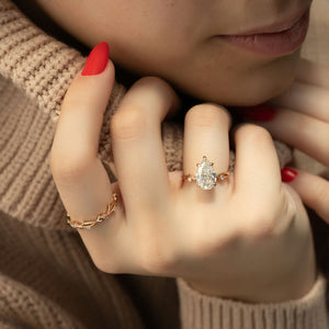 The Twig Set With A 2 Carat Pear Lab Diamond