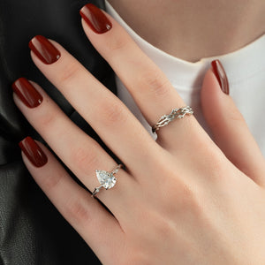 The Twig Set With A 4 Carat Pear Moissanite