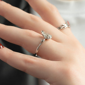 The Twig Set With A 4 Carat Pear Moissanite