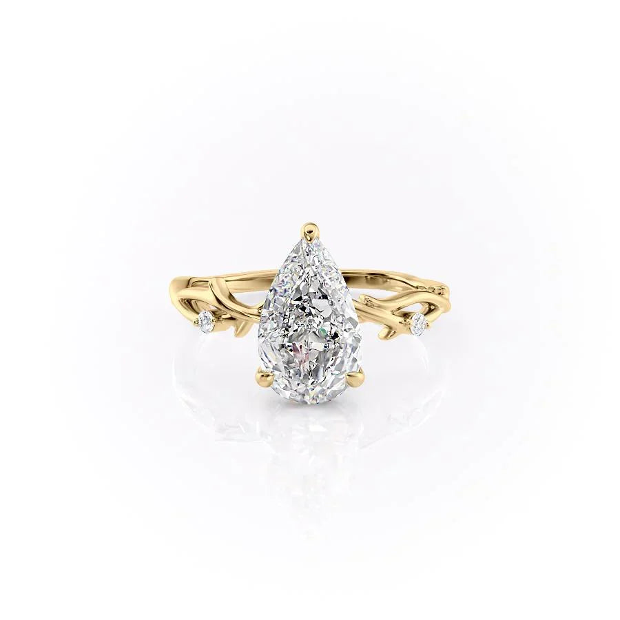 The Twig Set With A 5 Carat Pear Moissanite