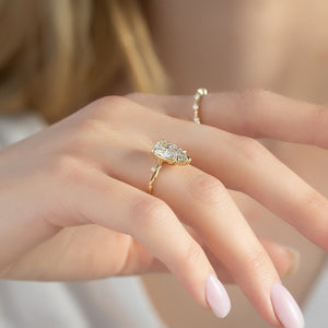 The Twig Set With A 4 Carat Pear Moissanite