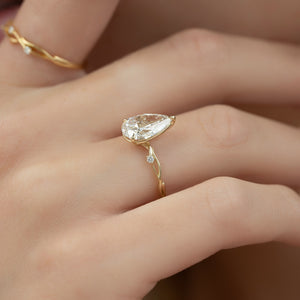 The Twig Set With A 4 Carat Pear Moissanite