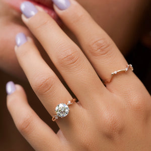 The Twig Set With A 3 Carat Round Lab Diamond