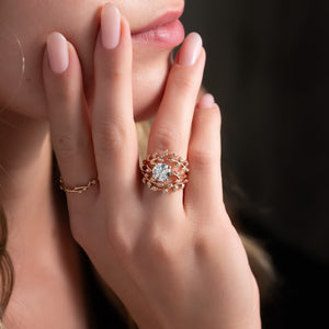 The Twig Set With A 3 Carat Round Lab Diamond