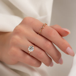 The Twig Set With A 3 Carat Round Lab Diamond