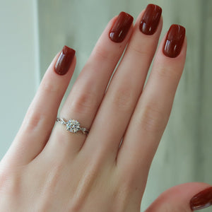 The Twig Set With A 2 Carat Round Moissanite