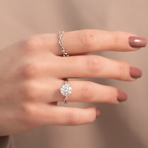 The Twig Set With A 2 Carat Round Moissanite