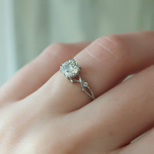 The Twig Set With A 2 Carat Round Moissanite