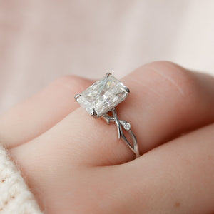The Twig Set With A 3 Carat Radiant Moissanite