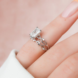 The Twig Set With A 3 Carat Radiant Moissanite