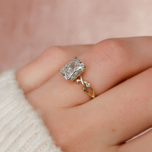 The Twig Set With A 5 Carat Radiant Moissanite