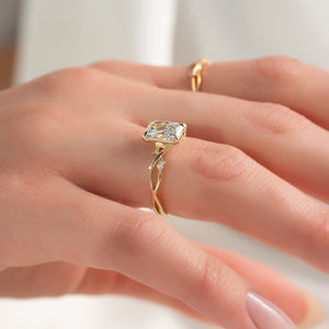 The Twig Set With A 5 Carat Radiant Moissanite