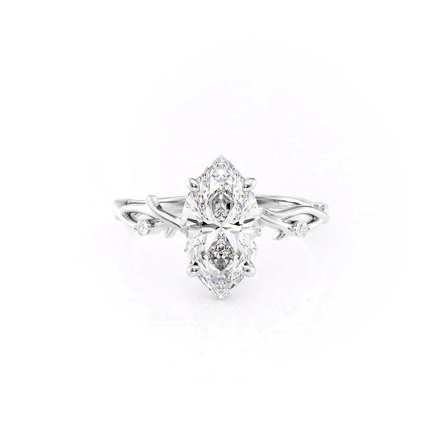 The Twig Set With A 2.5 Carat Marquise Lab Diamond