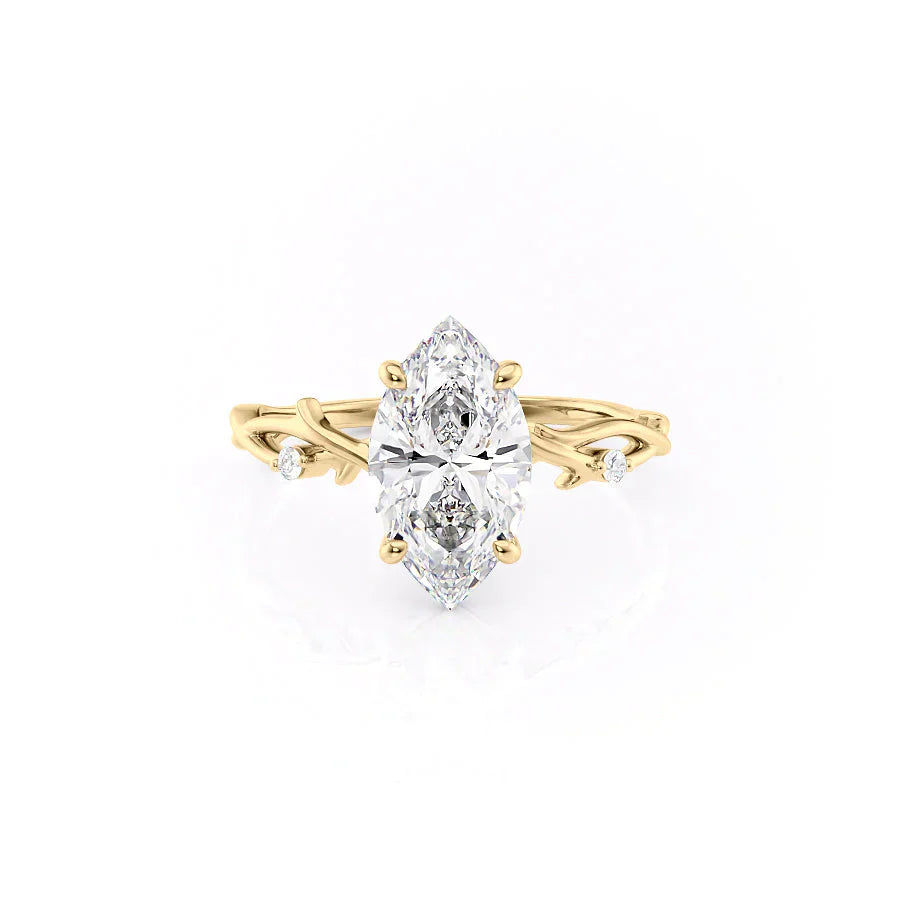 The Twig Set With A 2 Carat Marquise Lab Diamond