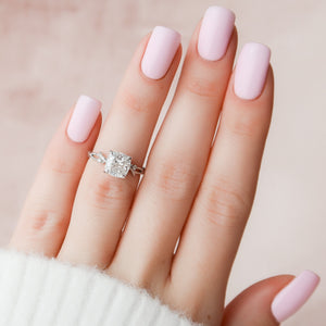 The Textured Twig Set With A 2 Carat Cushion Lab Diamond