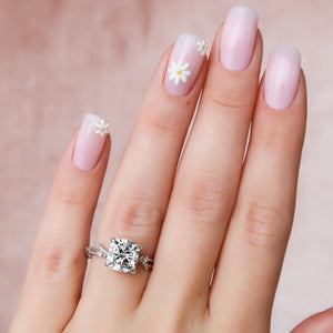 The Textured Twig Set With A 2 Carat Cushion Lab Diamond