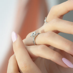 The Textured Twig Set With A 2 Carat Cushion Lab Diamond