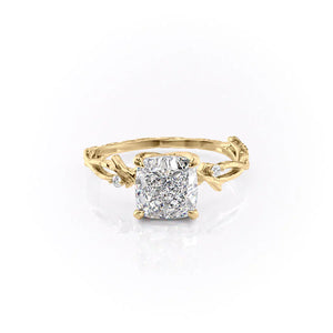 The Textured Twig Set With A 1 Carat Cushion Moissanite