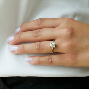 The Textured Twig Set With A Cushion Lab Diamond
