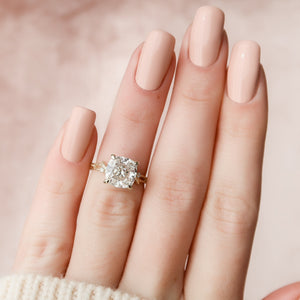 The Textured Twig Set With A Cushion Lab Diamond