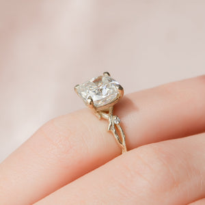 The Textured Twig Set With A 3 Carat Cushion Lab Diamond