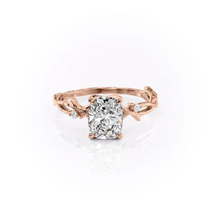 The Textured Twig Set With A 1.5 Carat Elongated Cushion Lab Diamond