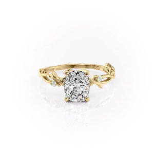 The Textured Twig Set With A 4 Carat Elongated Cushion Moissanite