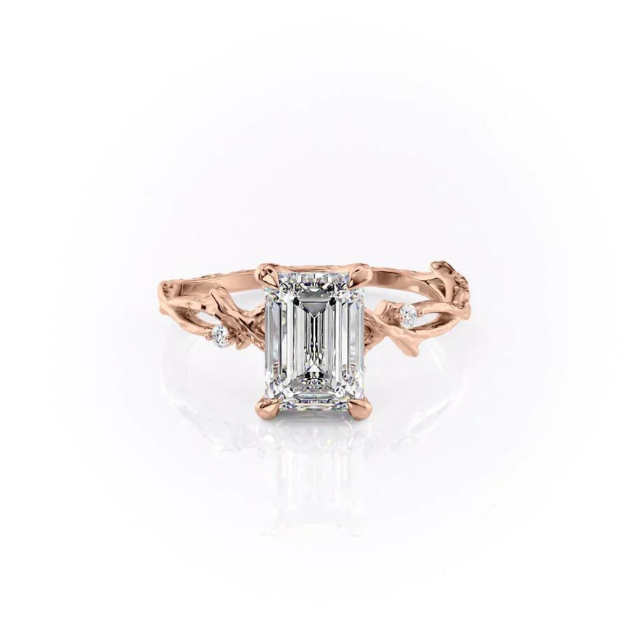 The Textured Twig Set With A 1 Carat Emerald Lab Diamond