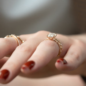 The Textured Twig Set With A 3 Carat Emerald Lab Diamond