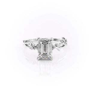 The Textured Twig Set With A 3 Carat Emerald Moissanite