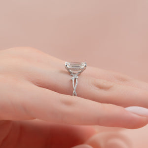 The Textured Twig Set With A 2.5 Carat Emerald Lab Diamond