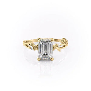The Textured Twig Set With A 3 Carat Emerald Moissanite