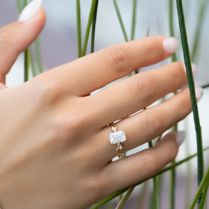 The Textured Twig Set With A 1 Carat Emerald Lab Diamond