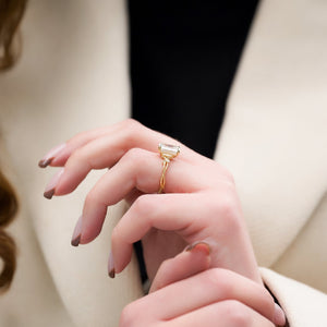 The Textured Twig Set With A 1 Carat Emerald Lab Diamond